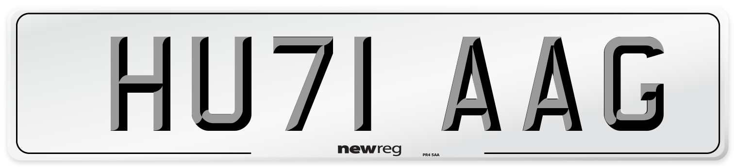 HU71 AAG Number Plate from New Reg